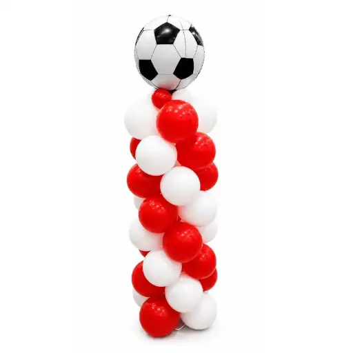 Football Theme Balloon Pillar Decoration with Soccer Foil Balloon