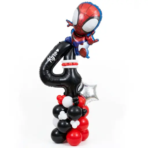 Spiderman Theme Number Balloon Stand Decoration