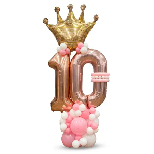 Rose Gold Crown Birthday Balloon Decoration