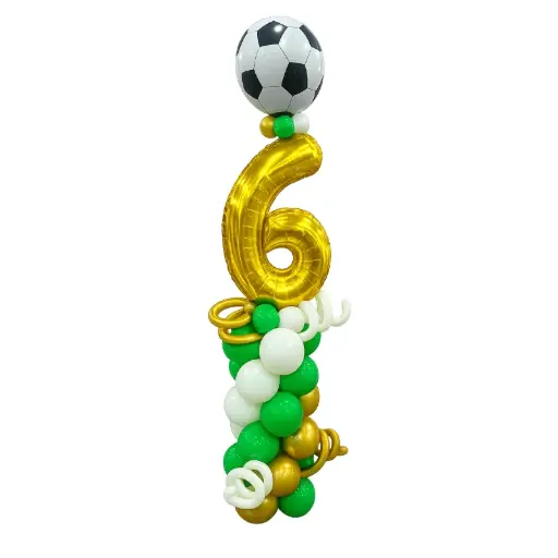 Soccer Number Balloon Column - Gold Number