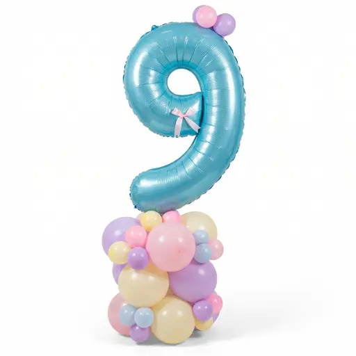 Pastel Blue Number Balloon Birthday Decoration