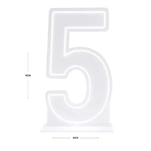 LED Number 4 Light Up Sign – Acrylic Illuminated Digit - 90 x 60 cm