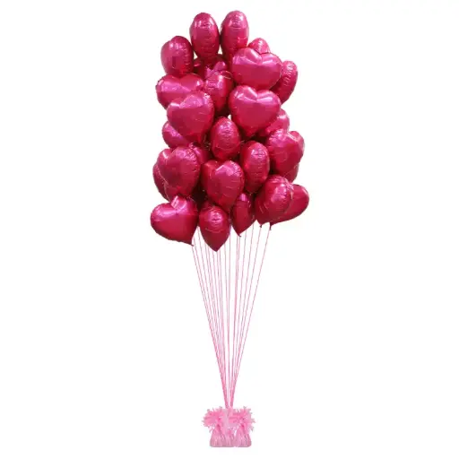 Hot Pink Heart Balloon Bouquet Party Decoration
