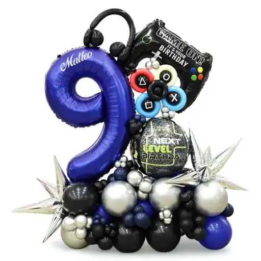 Gaming Theme Number Birthday Balloon Decoration