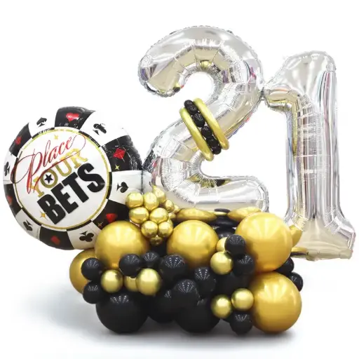 Casino Theme Birthday Balloon Decoration Set