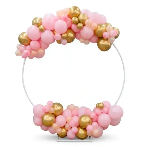 Pink & Gold Organic Balloon Hoop Decoration