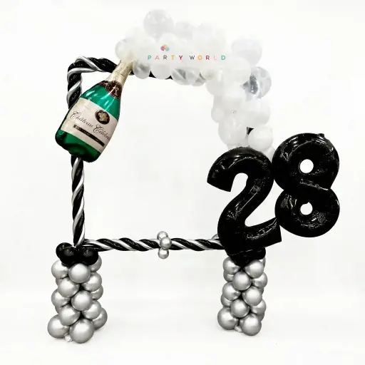Luxury Black & Silver Birthday Balloon Frame