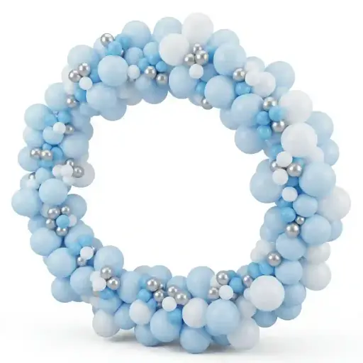 Pastel Blue Balloon Ring Backdrop Decoration