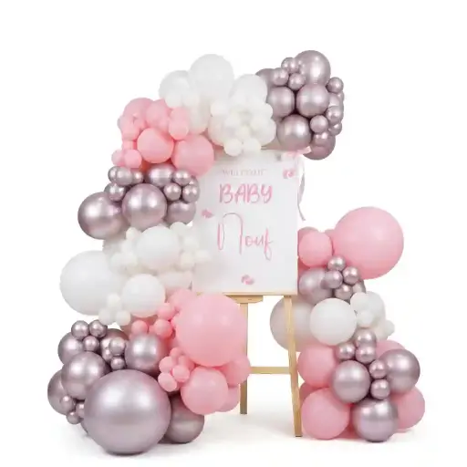 Welcome Baby Girl Balloon Easel Decoration Set