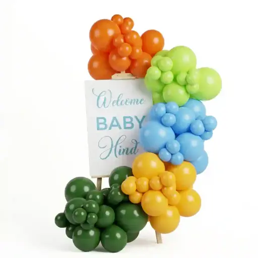 Rainbow Baby Welcome Balloon Easel Decoration