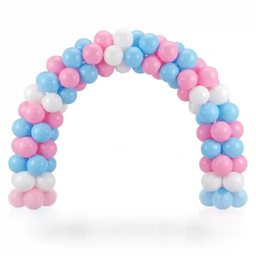 Pink and Blue White Balloon Arch Decoration