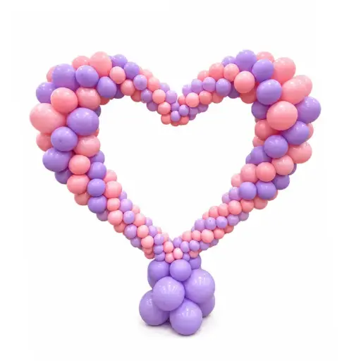 Pastel Pink & Purple Heart Shape Balloon Frame Decoration