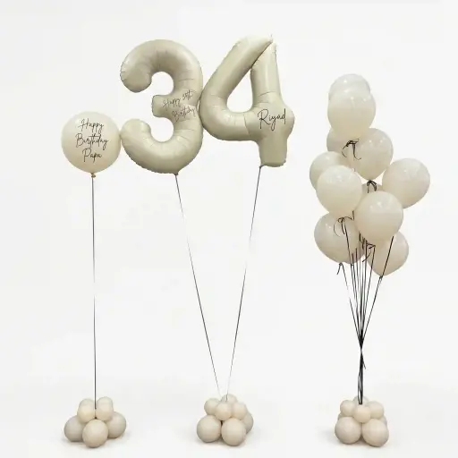 Personalized Number Birthday Balloon Bouquet Set