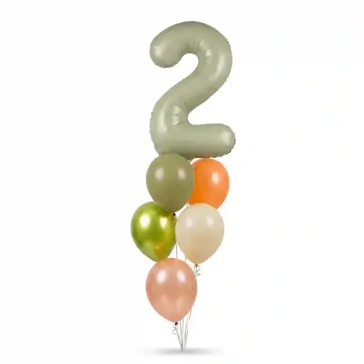 Mint Green Number Helium Balloon Bouquet