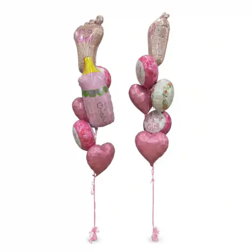 It’s a Girl Baby Shower Foil Balloon Bouquet Set