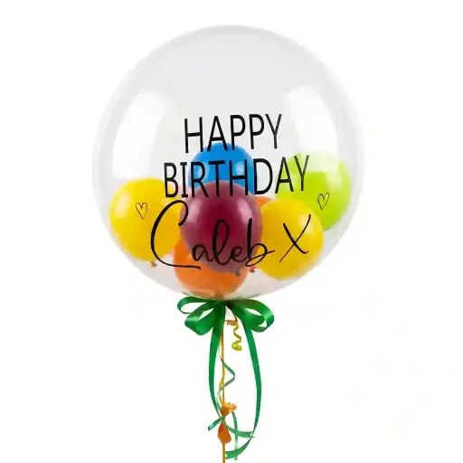 Personalised Bubble Balloon with Mini Balloons Inside 24 in