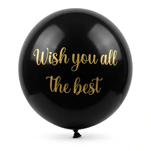 Wish You All The Best Black Jumbo Balloon Print Design