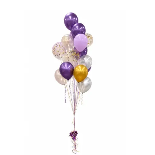 Purple & Gold Celebration Balloon Bouquet