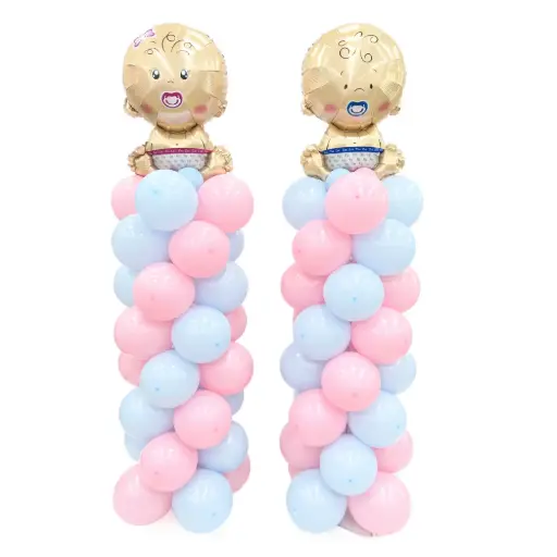 Baby Boy and Girl Balloon Column Decoration Set 2pcs