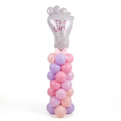 It’s A Girl Footprint Balloon Column Decoration 1pcs