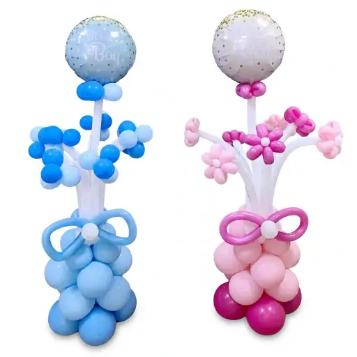 Baby Boy & Baby Girl Balloon Flower Stand Set 2pcs