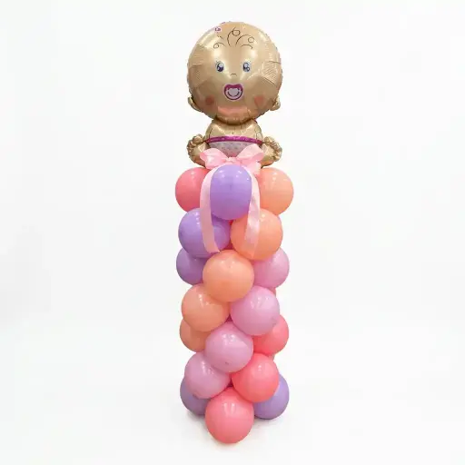 Baby Girl Balloon Column Decoration Pink Theme 1pcs