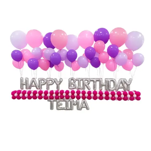 Personalised Happy Birthday Letter Balloon Backdrop Decoration  – 3m x 2m