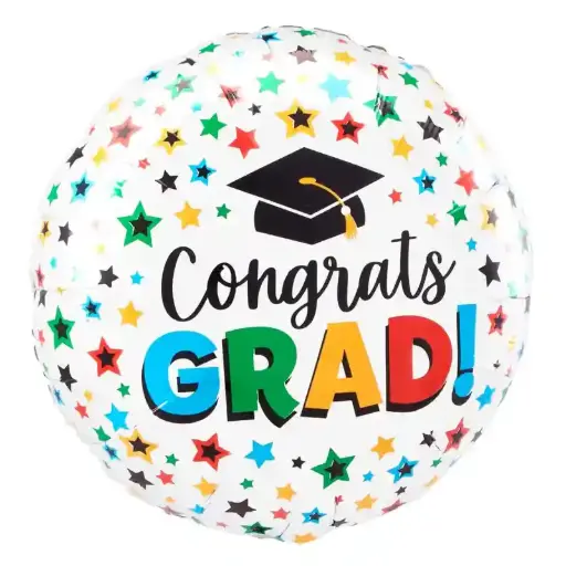 [4437701] Graduation Multi Colored Grad Foil Balloon 18in