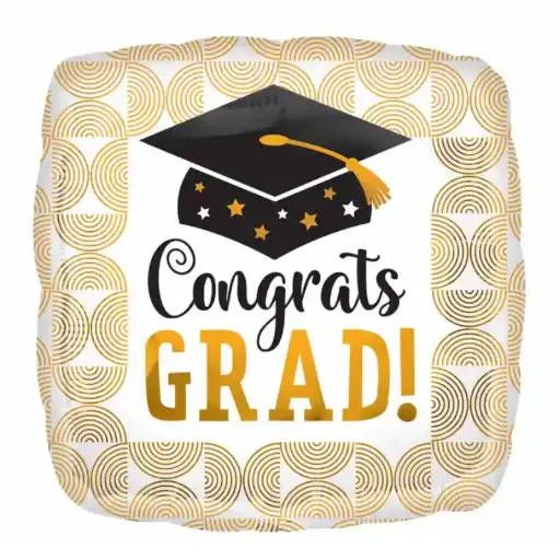 [4421401] Congrats Grad Ribbed Lines Foil 45cm