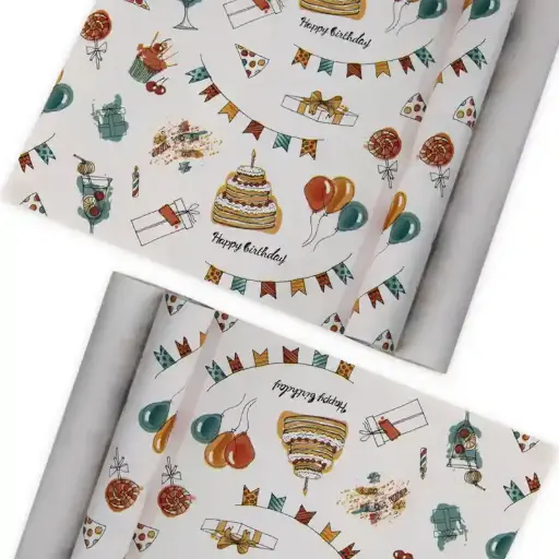 Happy Birthday Party Icons Wrapping Paper