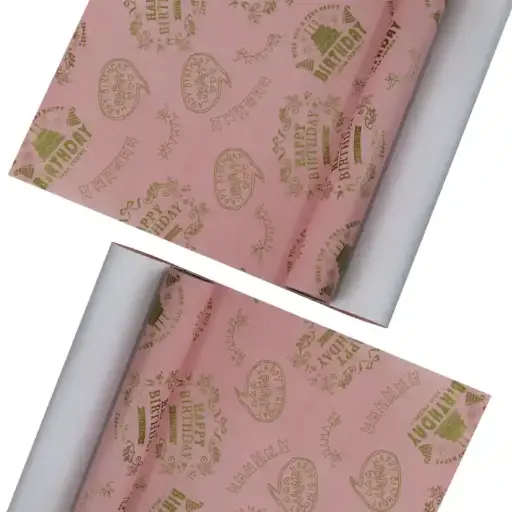 Pink Gold Birthday Typography Wrapping Paper