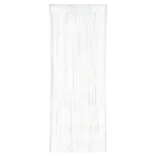 Foil Fringe Curtain – White
