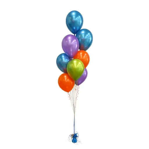 Chrome Mixed Colour Latex Balloon Bouquet
