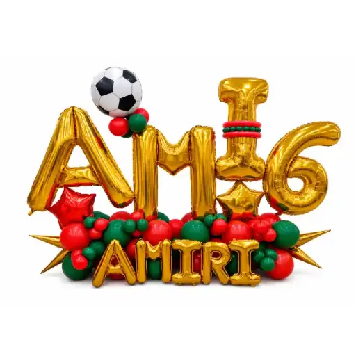 Personalized Football Theme Foil Balloon Name Arrangement