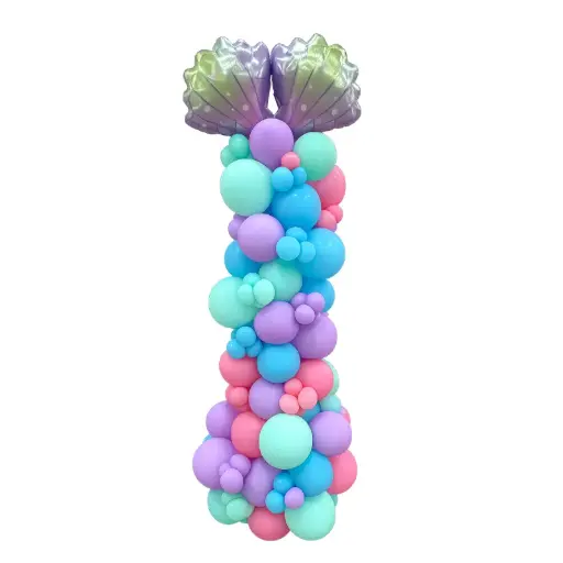 Mermaid Seashell Organic Balloon Pillar Decoration