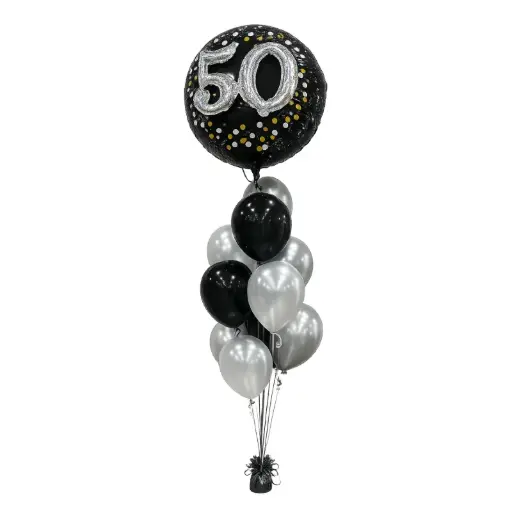 50th Birthday Bubble Balloon Bouquet