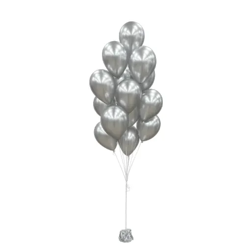 Chrome Silver Helium Balloon Bouquet