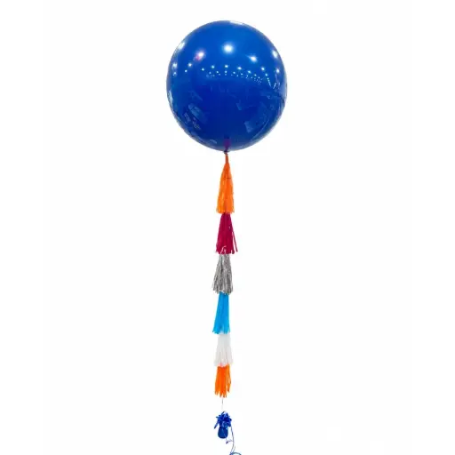 Jumbo Blue Balloon with Colourful Tassel 36in 36 in 