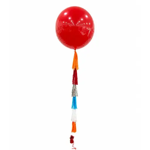 Jumbo Red Balloon with Colourful Tassel 36in
